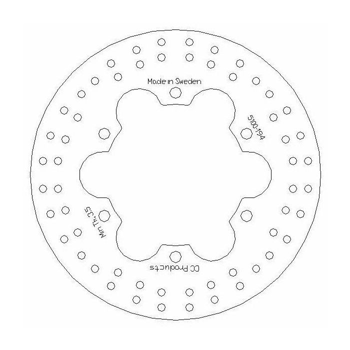 Skivbroms Fram Hva 85-86 Cross-Center Produkt 5100-194 Husqvarna Alla 1985-1986