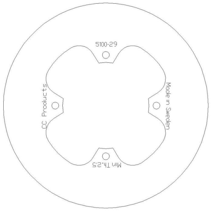 Skivbroms Bak Cr80 85 Solid Cross-Center 5100-29 Crf150