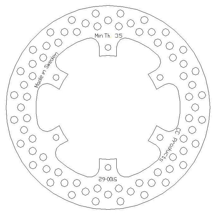 Skivbroms Bak Huaberg Husky Cross-Center Produkt 5100-62