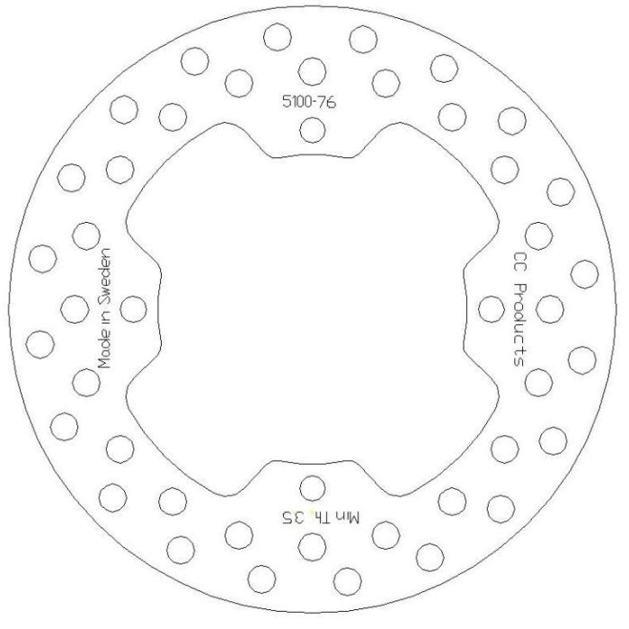 Skivbroms Bak Husq Rund Cross-Center Produkt 5100-076