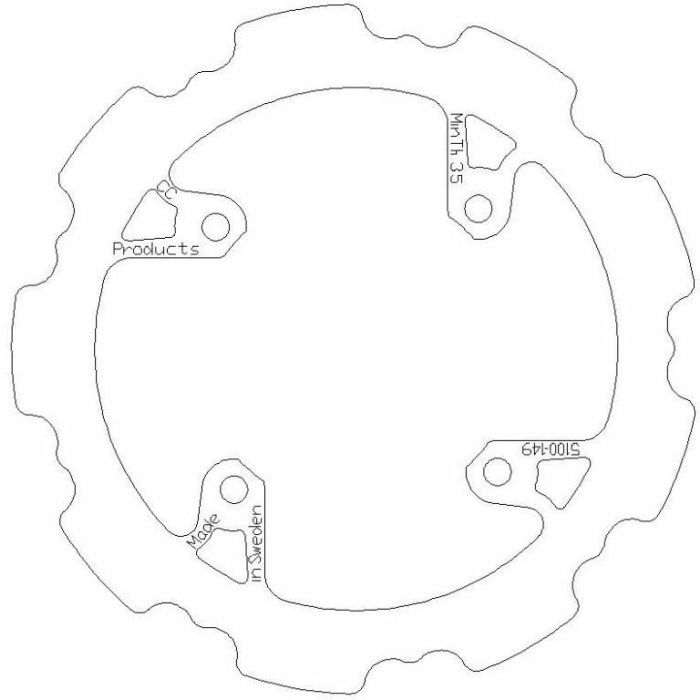 Skivbroms Bak Beta Solid Cross-Center Produkt 5100-149