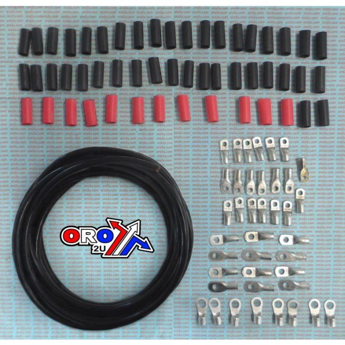 25'-Kit Batteri Kabelringslutningar Svart Allballs 79-3303