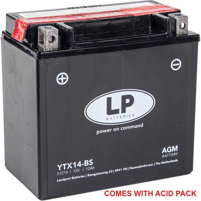 Batteri Ltx14-Bs 12V Ma.Free Landport 51214 Underhåll Fre Amg Ytx14-Bs