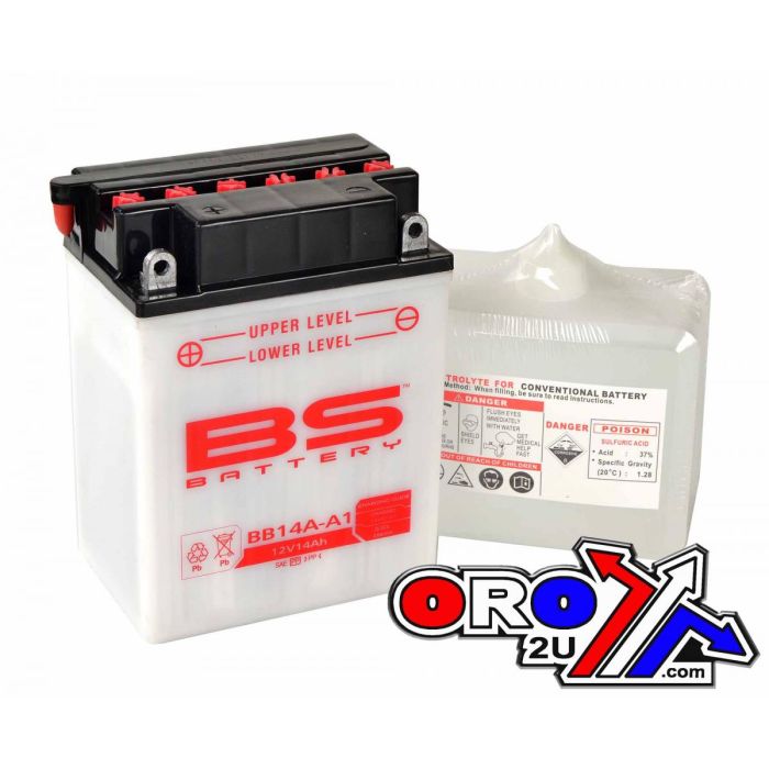 Batteri Yb14A-A1 12V 14Ah. Bs Bs Med Syrapack Bb14A-A1 310572 Bs-Bb14A-A1