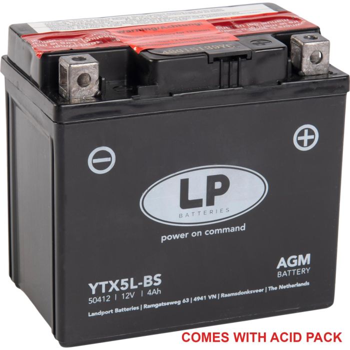 Batteri Ltx5L-Bs Huvudsak. Gratis Landport 50412 + Syrapack Mb Ytx5L-Bs Agm Ma Ltx5L-Bs