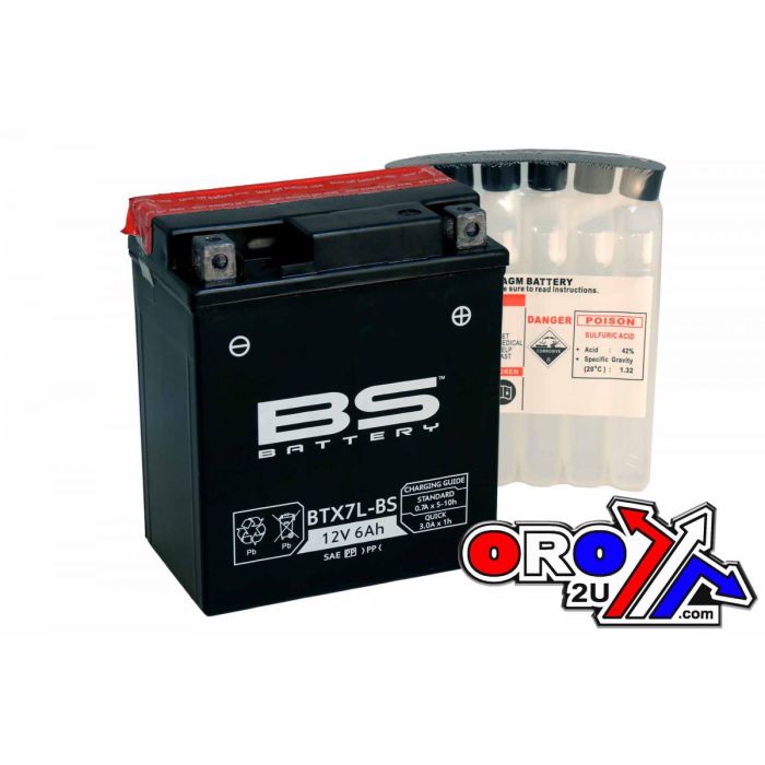 Batteri Ytx7L-Bs 12V Ma.Free Bs Underhållsfri Btx7L-Bs 300620 Bs-Btx7L-Bs