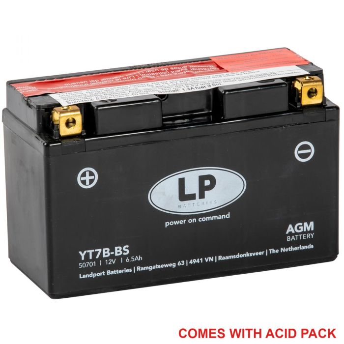 Batteri Lt7B-Bs 12V 65Ah. Landport Underhållsfri (Samma Som Yt7B-4) 50798 Agm Ma Lt7B-Bs