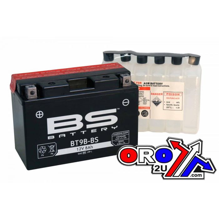 Batteri Yt9B-Bs 12V 8Ah M.Free Bs Underhållsfri Bt9B-Bs 300627 Bs-Bt9B-Bs