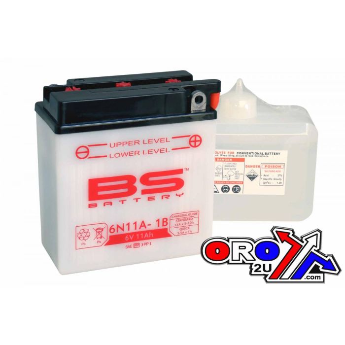 Batteri 6N11A-1B 6V 11Ah Bs Med Syrapack 310501 Bs-6N11A-1B