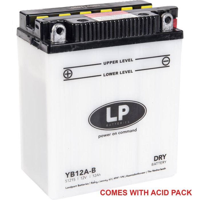 Batteri Lb12A-B 12V 12Ah. Landhamn Med Syrapack Väg Mc Ma Yb12A-B