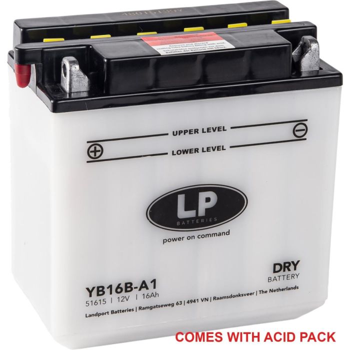 Batteri Lb16B-A1 12V 16Ah Landhamn Med Syrapack Väg Mc Ma Yb16B-A1 51617