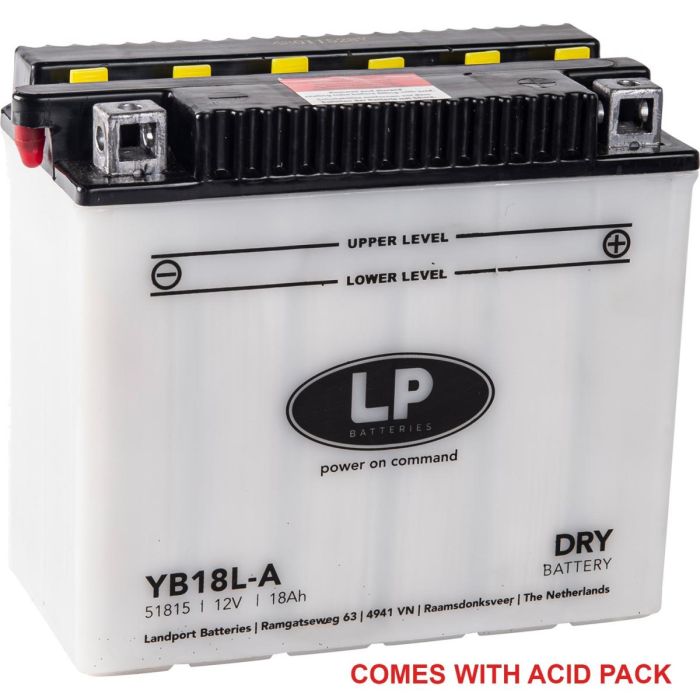 Batteri Yb18L-A 12V 18Ah. Landhamn Med Syrapack Väg Mc Ma Yb18L-A Md Lb18L-A