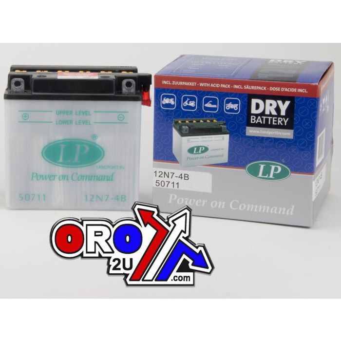 Batteri 12N7-4B 12V 7Ah. Dry Landport 50711 Mb 12N7-4B