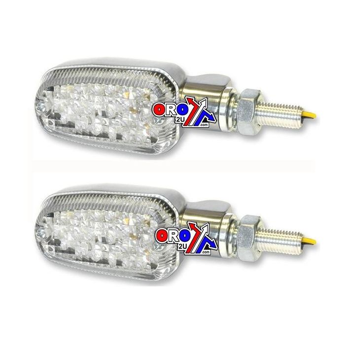 Indikatorer Aluminium Polerat Set/2 Klart Lins Led Universal E Marked 2 Wire 26-7704