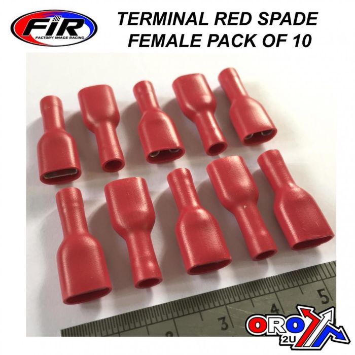 Terminal Röd Spade Kvinna Pk10 Pack Om 10 / T6.3Mm