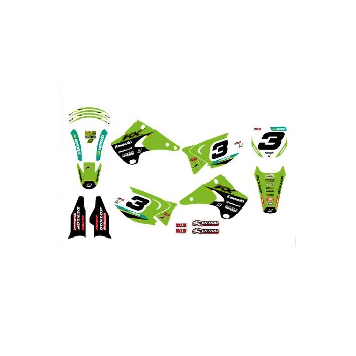 03-08 Kx125/250 Monster Energy Blackbird Full Kit 8408R8