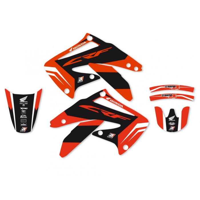 02-04 Crf450 Dream 4 Graphic Blackbird Dekal Set 2137N