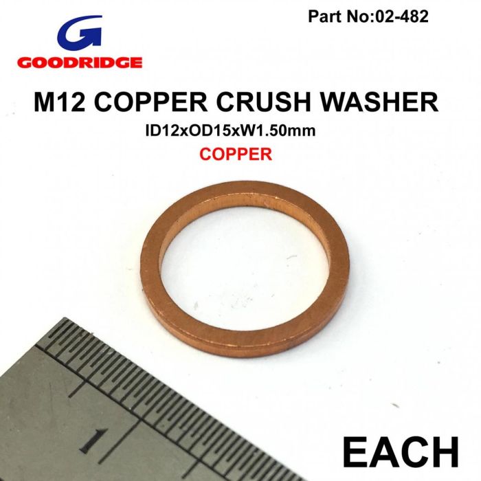 M12 Copper Crush Sher Ea Varje Storlek Id12 X Od15 X B150M 44519 / Goodridge