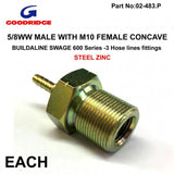 5/8Ww Man / M10 Kvinnlig Koncve Buildaline Swage 600 Series -3 Goodridge S749-03-31P