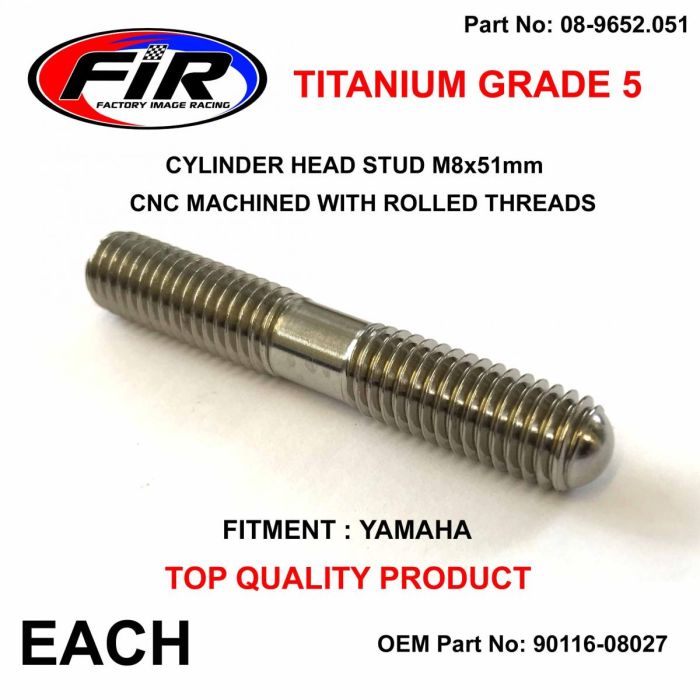 Titanium G5 Stud M8X51Mm Varje Yamaha 90116-08027 9011608027 - Motordubbar - Titanium