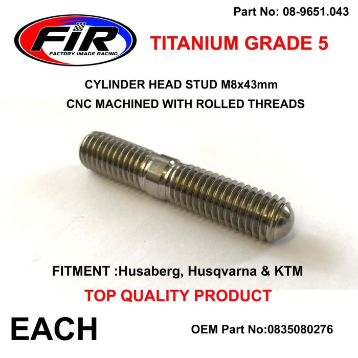 Titanium G5 Stud M8X43Mm Each Ktm Husa Husq 0835080276 - Motordubbar - Titanium