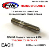 Titanium G5 Stud M8X43Mm Each Ktm Husa Husq 0835080276 - Motordubbar - Titanium