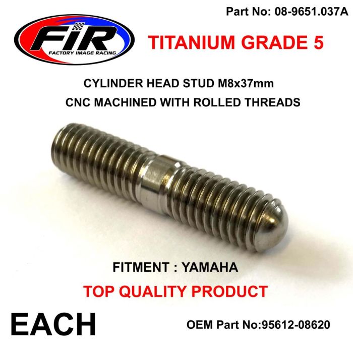 Titanium G5 Stud M8X37Mm (A) Each Yamaha 95612-08620 9561208620 - Motordubbar - Titanium