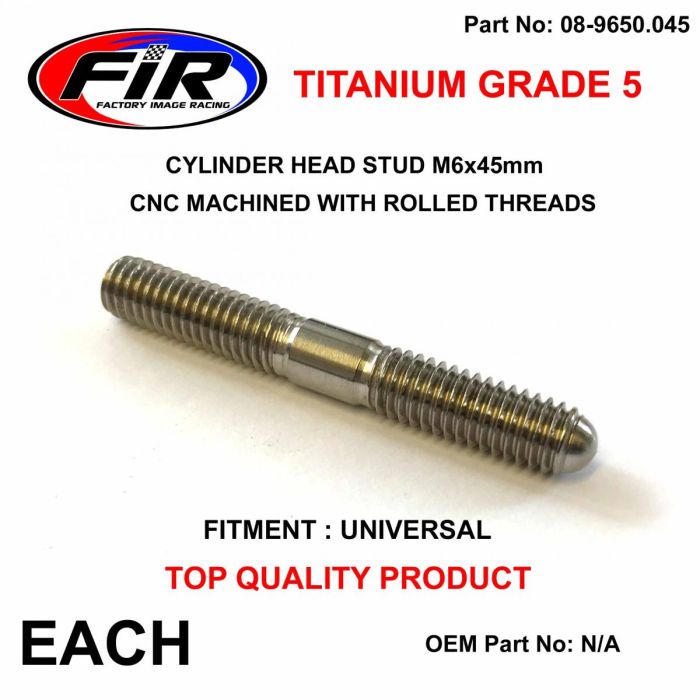 Titanium G5 Stud M6X45Mm Each Universal Fitment / Crn 08-161 - Motordubbar - Titanium