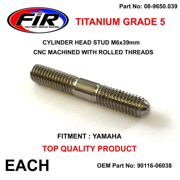 Titanium G5 Stud M6X39Mm Varje Yamaha 90116-06038 9011606038 - Motordubbar - Titanium