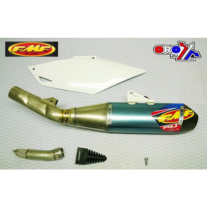 13-16 Crf450 F4.1 Ti Ano Carb Cap Ljuddämpare + Vänster Sidpanel Fmf Ljuddämpare 041508