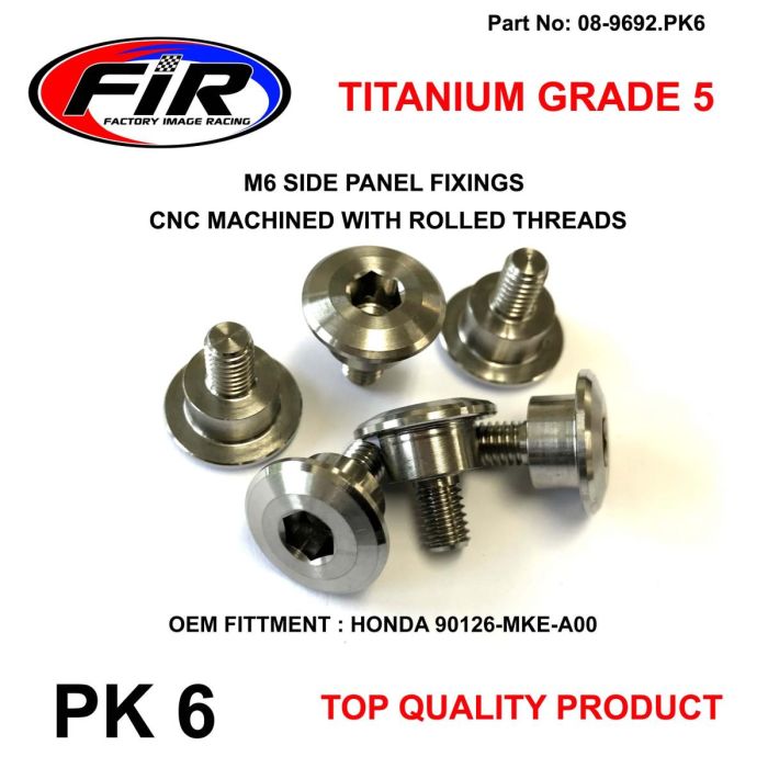 M6 Sidpanelbultar Honda Pk 6 Titanium Grade 5 /  Oem Ref: 90126-Mke-A00 - Karosseri - Titanium