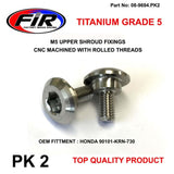 M5 Rad Shroud Bolts Honda Pk 2 Titanium Grade 5 /  Oem Ref: 90101-Krn-730 - Karosseri - Titanium