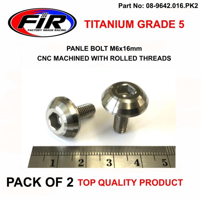 Titanium Gr5 Panelbolt M6X16Mm Pack Om 2 / Metrisk Grov - Karosseri - Titanium