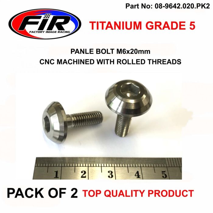 Titanium Gr5 Panelbolt M6X20Mm Pack Om 2 / Metrisk Grov - Karosseri - Titanium