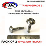 Titanium Gr5 Panelbolt M6X30Mm Pack Om 2 / Metrisk Grov - Karosseri - Titanium