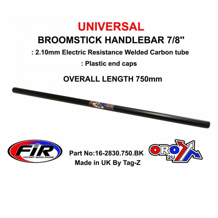 Bromstick Styre 7/8'' 750Mm Beslag Universal / Matt Svart / Varje