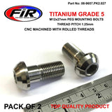 Titanium Gr5 M12X125X27Mm Pk2 Honda Peg Mount Bolts / 90101-Kz4-J40 - Fotpinnar - Titanium