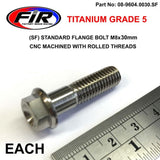 Titanium Gr5 Bolt M8 X 30Mm Varje Flänsod: 14Mm / Hexstorlek: 10Mm / - Generiska Muttrar Och Bultar - Titanium