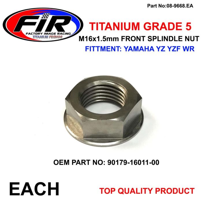 Titanium Gr5 Front Spindelmutter Yamaha Yz Yzf Wr 90179-16011-00 Each / / 90179-16011