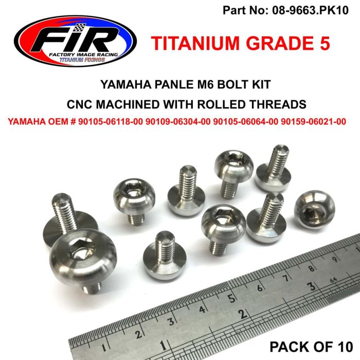 Titanium Gr5 Sidpanelbultar Pk10 Yamaha 2X10Mm 6X12Mm 2X145Mm Fir Märke / Pack Om 10 - Karosseri - Titanium