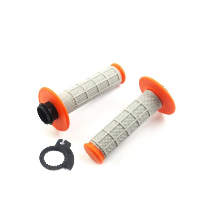 Lock On Grip Set 50 65 Ktm Husq Halvvaffel Mjukgrå/Orange Odi Style Gran -