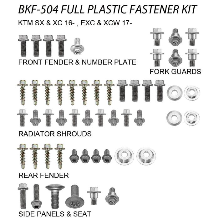 Plast Bolt Kit Ktm Stil Full Plast Fästkit