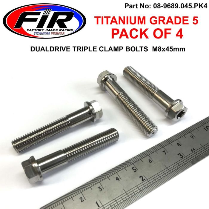 Gr5 Titanium Bolt M8X45Mm Pk4 Tripla Klämboltar / Dualdrive