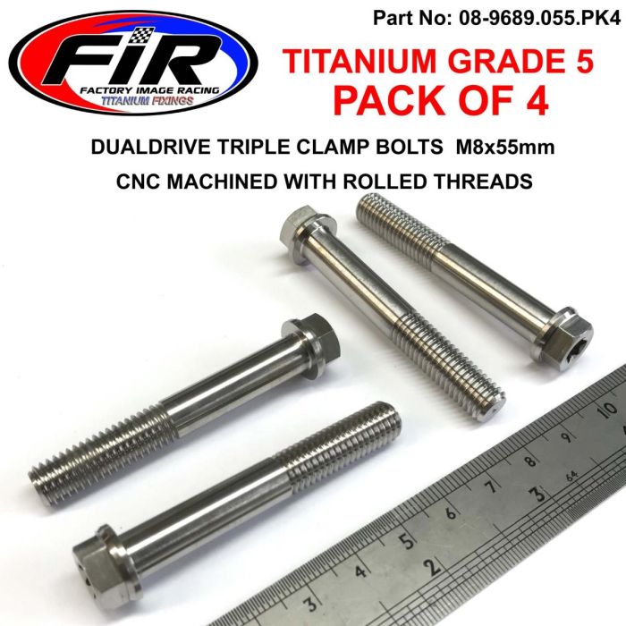 Gr5 Titanium Bolt M8X55Mm Pk4 Triple Clamp Bolts / Dualdrive