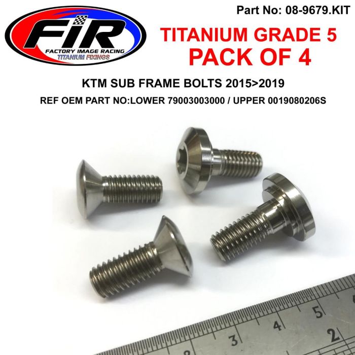 Titanium Gr5 Ktm Sub Ram Bolts 2015>2019 79003003000 0019080206S Pack Om 4 / - Karosseri - Titanium