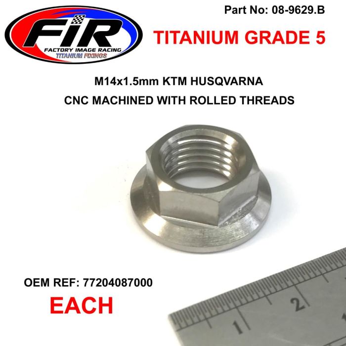 Titanium Gr5 M14X1.5Mm Each Ktm Husqvarna 77204087000 / Flänsmutter - Generiska Muttrar Och Bultar - Titanium