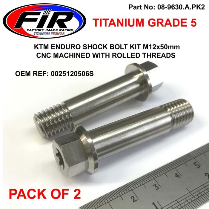 Titanium Gr5 M12X50 Bolts Ktm Shock Bolt Kit Pack Om 2 Ktm Husqvarna 0025120506S - Generiska Muttrar Och Bultar - Titanium