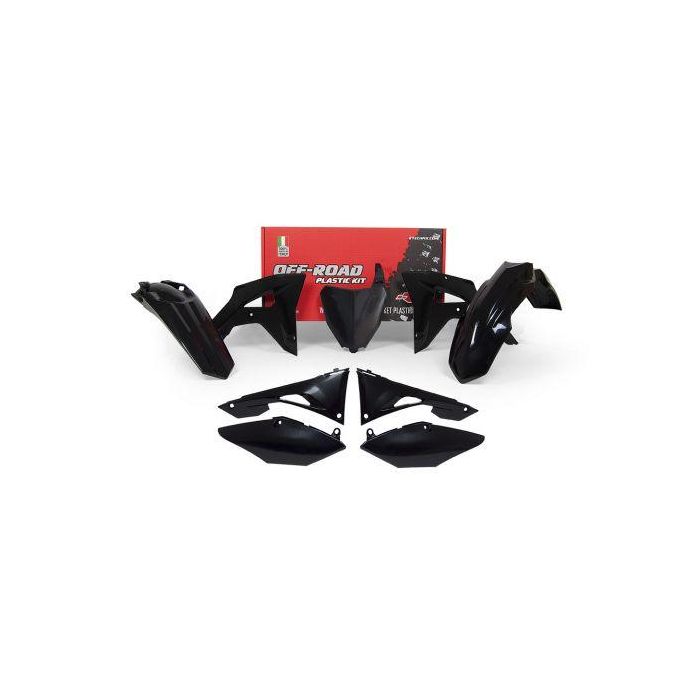 Plastkit 6 St Crf250Rx 19-21 Crf450Rx 19-20 Svart Rtech R-Kitcrf-Nr0-601