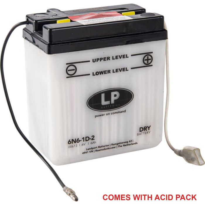 Batteri 6N6-1D-2 6V 6Ah Med Acid Pack Landport 00613 Road Mc Ma 6N6-1D-2