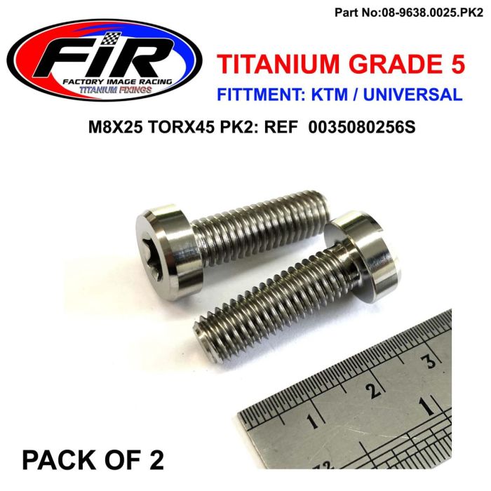 Gr5 Screw M8X25 Torx45 Pk2 Titanium - Ktm 0035080256 / 0035080256S - Generiska Muttrar Och Bultar - Titanium